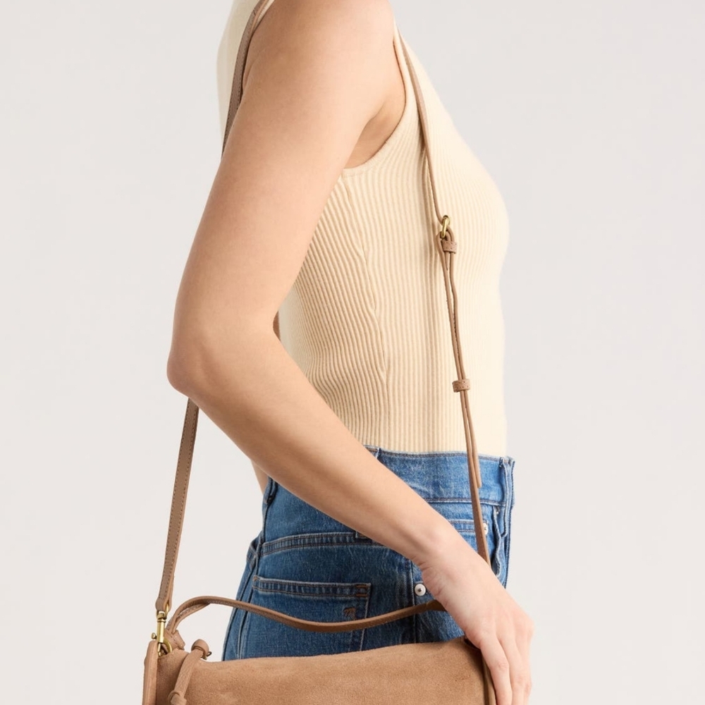 Lucky Brand Tan Purse Leather  Suede Shoulder Crossbody Bag - Picture 5 of 12